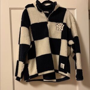 Madhappy Black and White Checkered Fleece Pullover